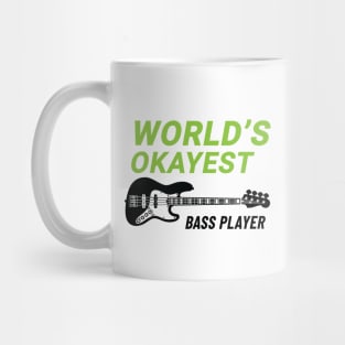 World's Okayest Bass Player J-Style Bass Guitar Light Theme Mug